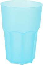 Limonade/drinkbeker onbreekbaar kunststof - blauw - 480 ml - 12 x 9 cm - camping bekers