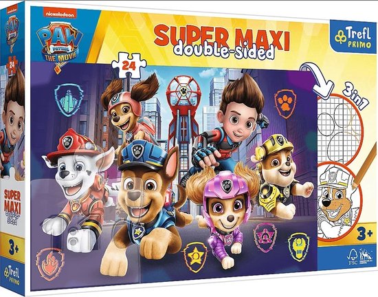 Super Maxi DOUBLE-SIDED PUZZEL 3 IN 1 Paw Patrol 24PCS | bol