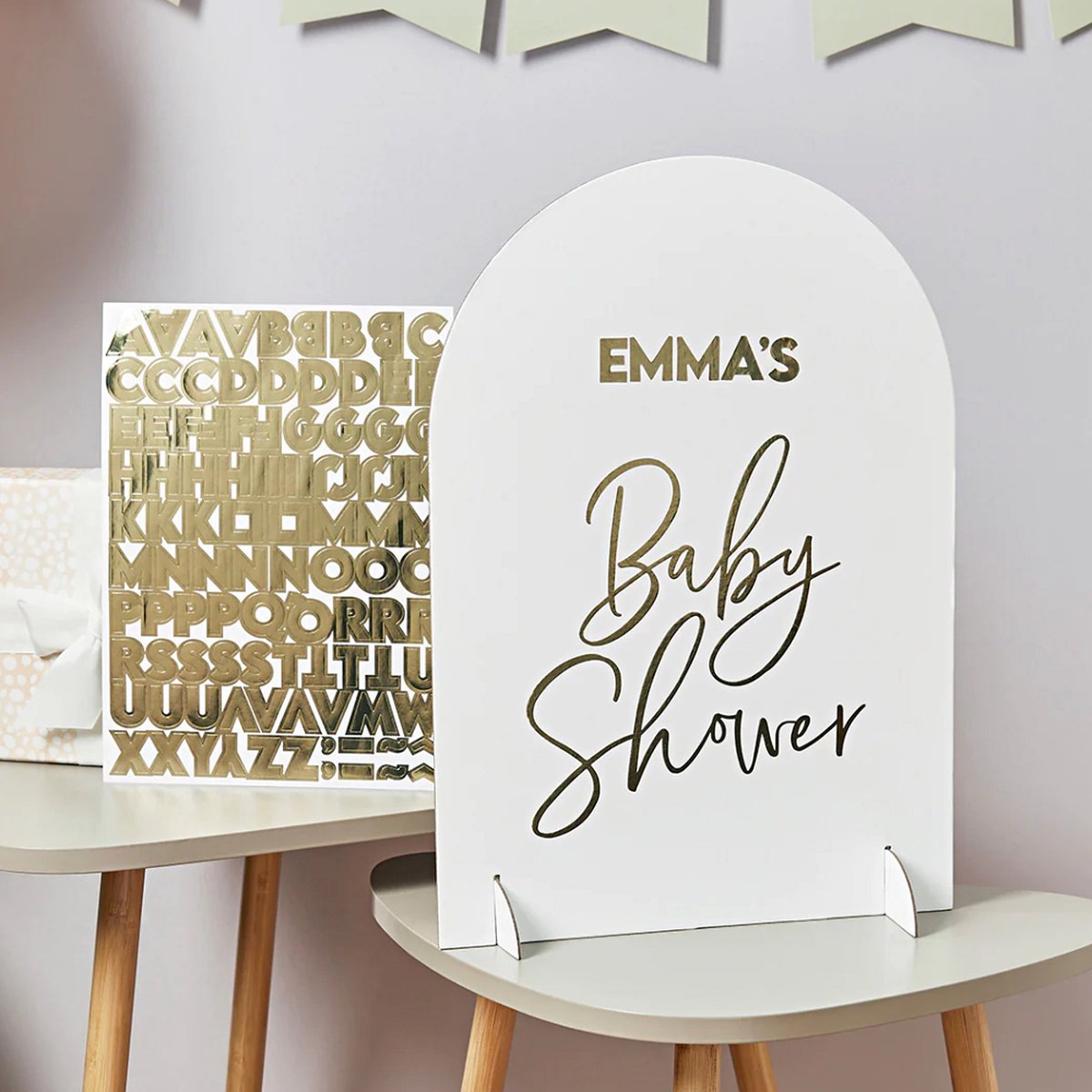 Babyshower Customisable - Goud