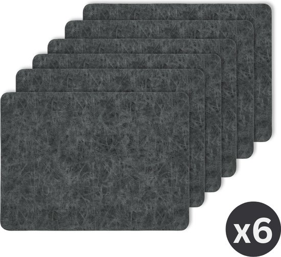 Set de table TRUMAN rectangulaire, SET/6, 33x45 cm, double couche, noir