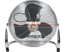 Cresta Care CFP410S RVS vloerventilator  45 cm diameter - 3 snelheden - kantelbaar -  55 watt