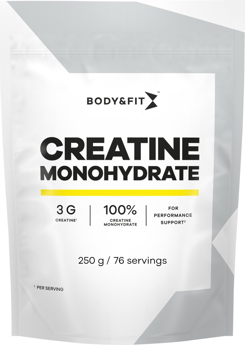 Goedkoopste Body & Fit Creatine Monohydrate - 100 Creatine Monohydraat - Supplement voor Spieropbouw/Prestaties - Smaakloos - 250 gram (76 doseringen