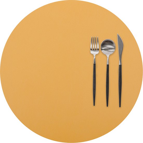 Placemat Togo rond kunststof dia 38cm SET/6 camel