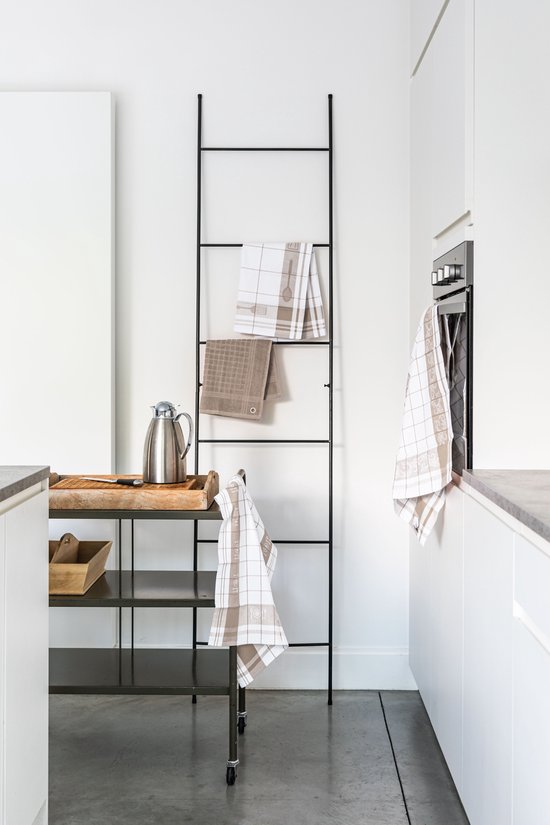 Tiseco Home Studio - Torchon PHARAO HANDY - SET/4 - 100% coton - tissu éponge - avec boucle de suspension - ultra absorbant - séchage rapide - matériau résistant - 50x50 cm - Taupe