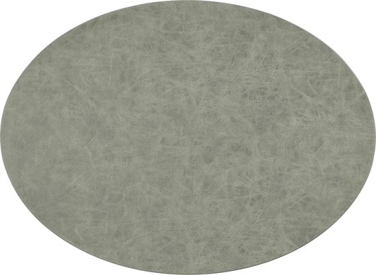 Placemat TRUMAN SET/6, oval, 33x45 cm, double layer, charcoal