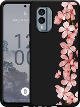 Cazy Hoesje Zwart geschikt voor Nokia X30 Flower Branch