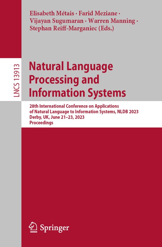 Lecture Notes in Computer Science13913- Natural Language Pro ... - cover