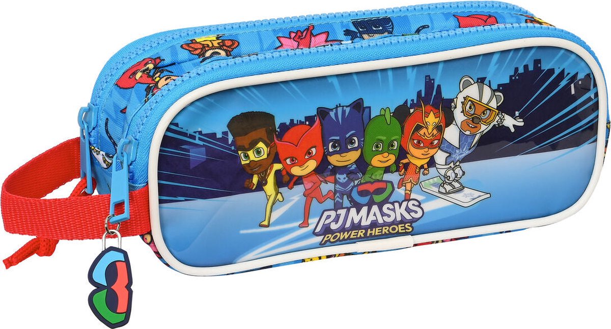 Pennenetui met 2 vakken PJ Masks Blauw 21 x 8 x 6 cm