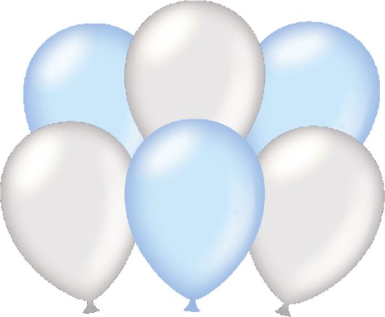 Paperdreams - Ballonnen Metallic Zilver Licht Blauw