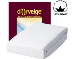 D'orveige Molton Matrasbeschermer - Tweepersoons - 160x210/220 cm - Wit