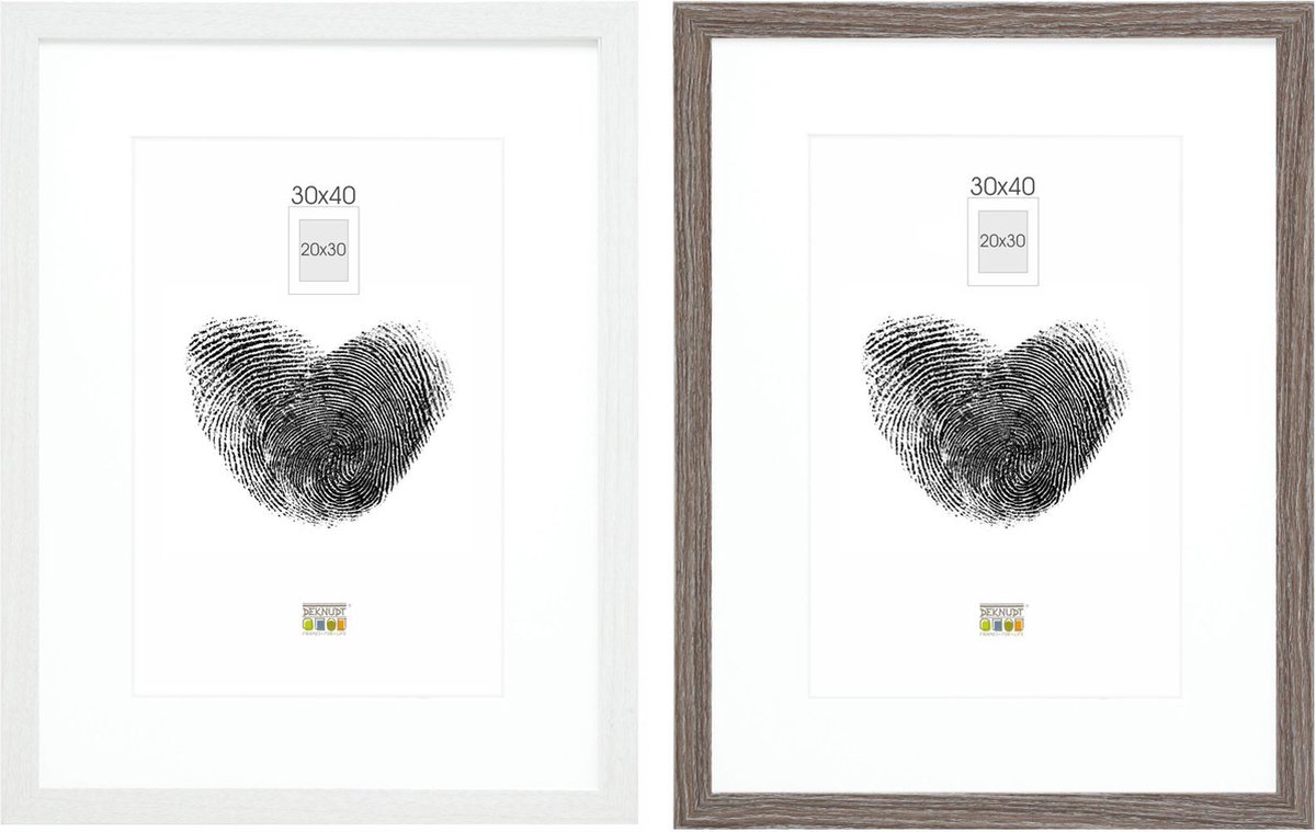Deknudt Frames fotowand S66KMP 14 - 2 fotokaders - foto 20x30/30x40 cm wit
