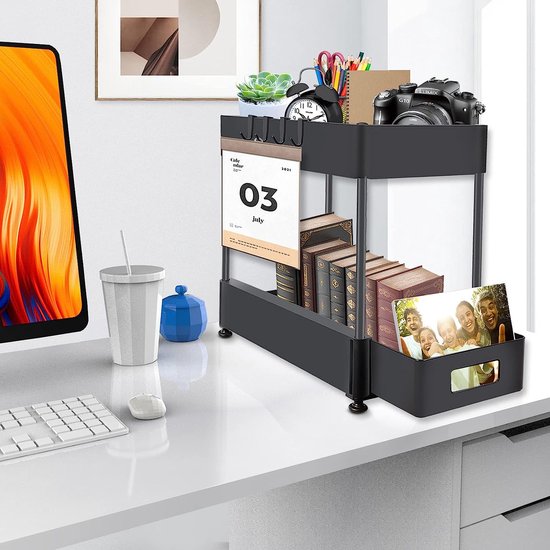2-laags uittrekbare keukenorganizer voor onder de gootsteen, kast