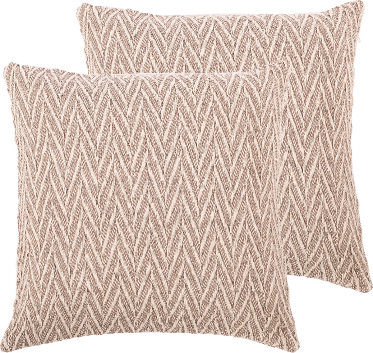Tiseco Home Studio - Kussen (gevuld) ALPANA - SET/2 - 100% katoen - Vierkant - 45x45 cm - Taupe