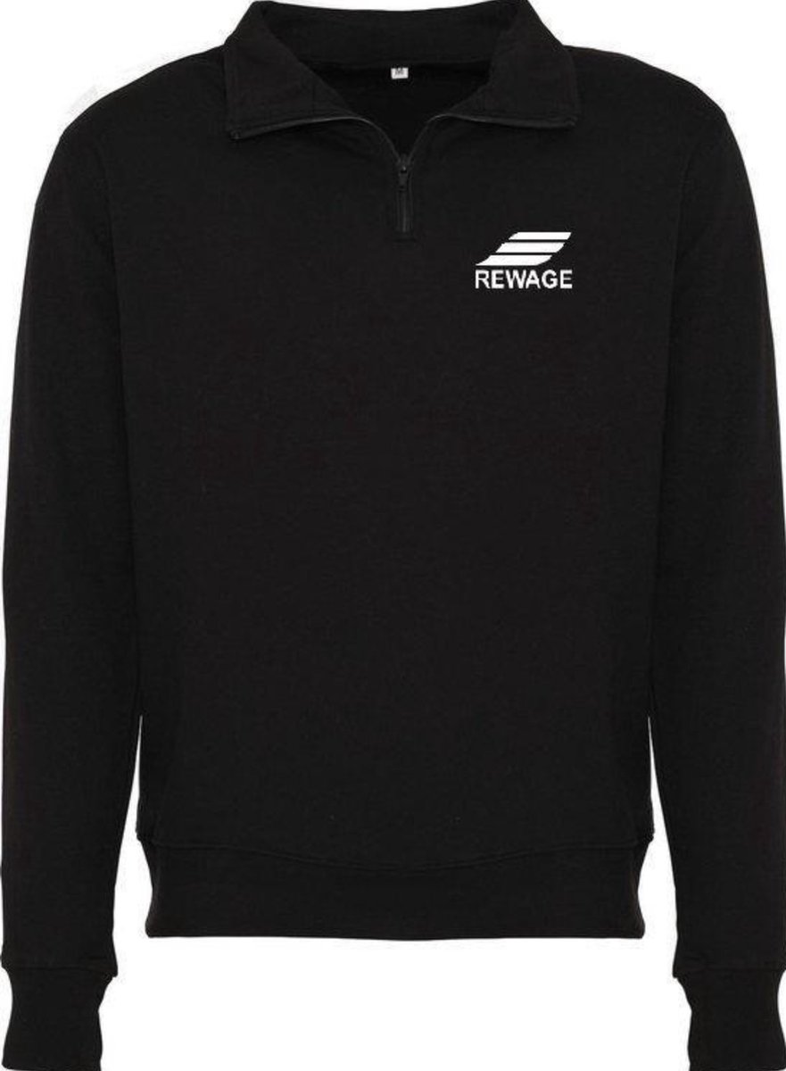 REWAGE Sweater Halve Rits - Zwart - M