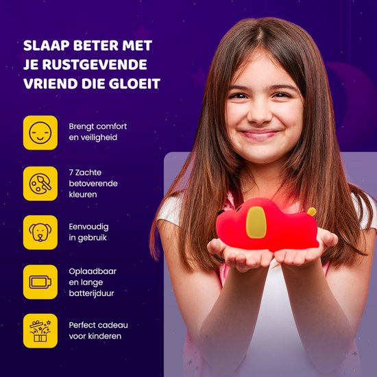Mogi Products - Nachtlampje Kinderen - Hondje - LED - USB Oplaadbaar - Babykamer Nachtlampjes - 7 Kleuren - Nachtlamplampje Kinderen-Kinder nachtlampje van Mogi Products — afbeelding 4