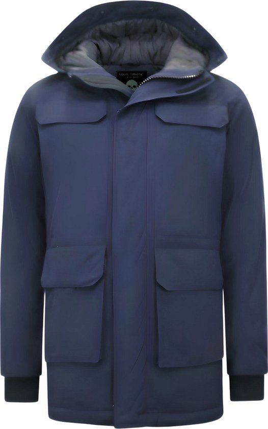 Lange Winterjas Heren - Parka Jas Heren - 7169 - Blauwe Jas