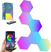 Vesfy Hexagon Lamp met App en Afstandsbediening - 6 stuks - 16 Miljoen kleuren - Lampen - Led lamp - Led strip