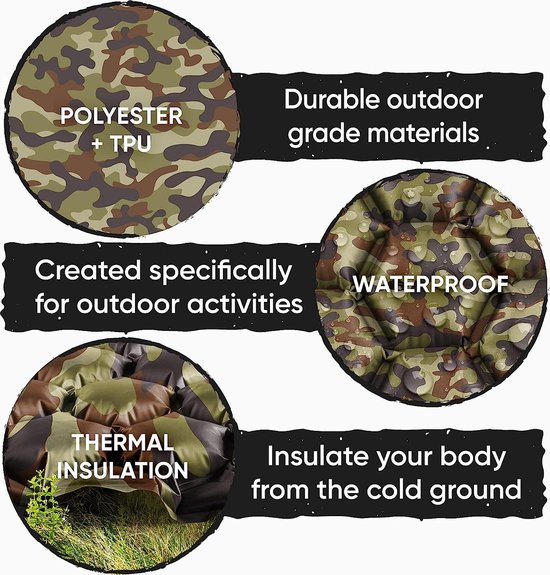 Slaapmatje camping outdoor luchtbed - ultralicht opblaasbaar slaapmatje, compact en licht voor buiten, kamperen, backpacken, wandelen - opblaasbare tas, draagtas, reparatieset — afbeelding 4
