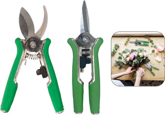 PD® - Snoeischaar Set - KROM + RECHT - Extra Scherp! -  Bloemenschaar - Plantenschaar - 15 cm - Schaar voor tuinieren