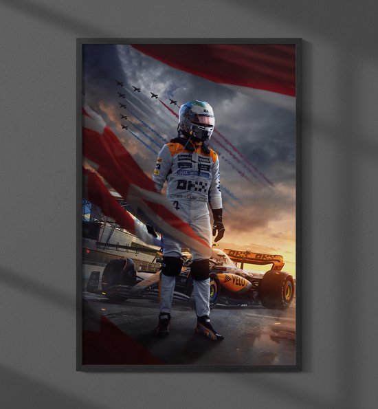 Lando Norris Britain GP Formule 1 Poster - Formaat 70x50 cm