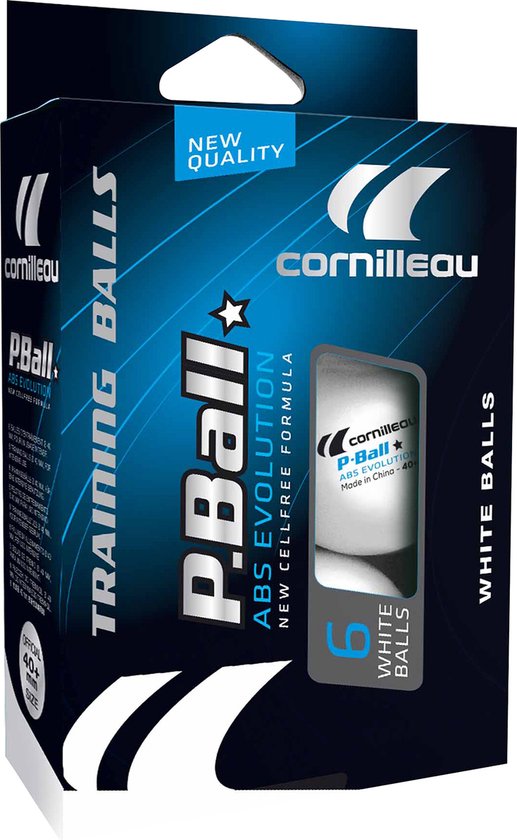 Cornilleau P.Ball training ballen, 6 witte ballen. Nieuwe celvrije formule.