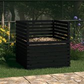vidaXL - Compostbak - 100x100x102 - cm - massief - grenenhout - zwart