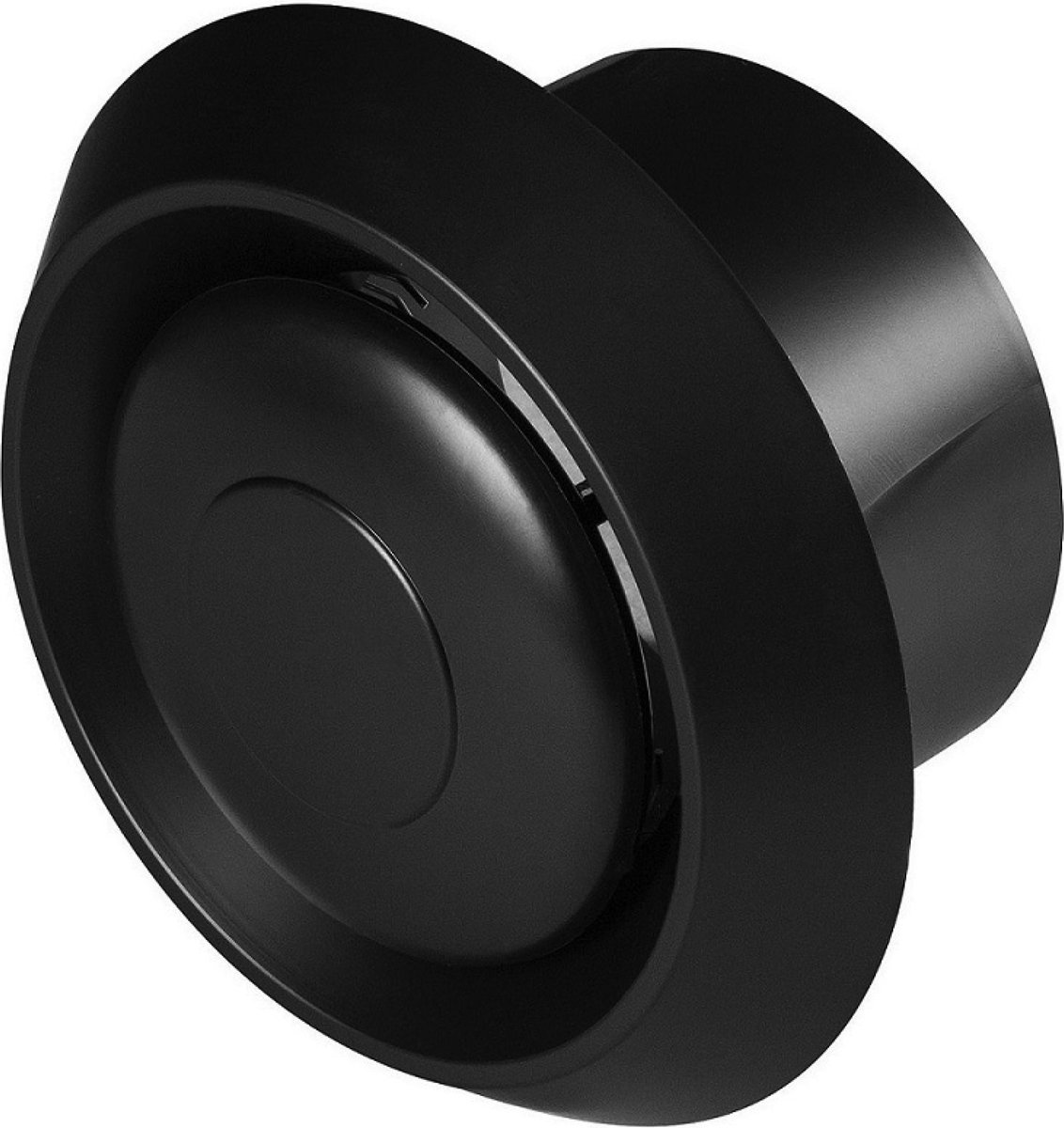 Afzuigventiel 125 mm - Toe- en afvoer - Regelbaar luchtventiel - Zwart