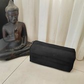 Yoga blok - Traditionele Thaise Kapok Yoga Ondersteuning Blok Kussen - Meditatie Kussen rechthoek - 35x15x10cm - zwart