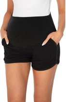 Zwangerschaps korte broek - Zwangerschapsshort - zwart - maat XL