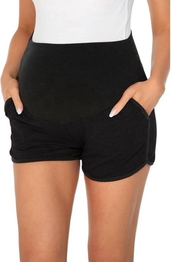 Zwangerschaps korte broek - Zwangerschapsshort - zwart - maat XL