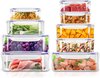 18 Stuks plastic Luchtdichte Voedselopslagcontainer (9 Containers, 9 Deksels) Plastic voedselcontainers voor keuken, pantry – Microgolfoven- en Diepvriesbestendig, Lekvrij - BPA-Vrij