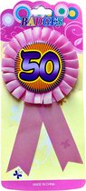 Badge button 50 jaar Roze