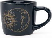 YogiMug | Yoga mok | Keramische mok Sun & Moon | Keramische mok (midnight blue) met zon & maan print | Niet alleen voor yoga fans | Koffiemok, theekopje, Chai | Geschenk | 300 ml