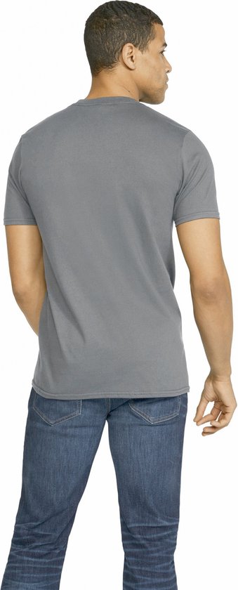 T-shirt Heren L Gildan Ronde hals Korte mouw Charcoal 100% Katoen