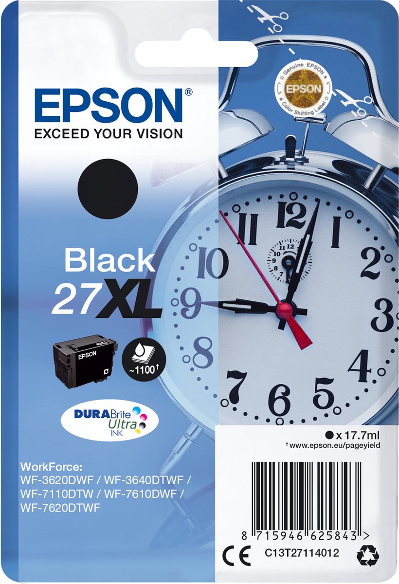 Epson 27XL Cartridge Zwart
