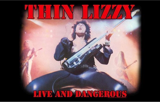 Foto: Thin lizzy live and dangerous textiel poster multicolours