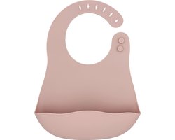 Youly® siliconen slabbetje met opvangbakje - Baby Slabbetjes - Afwasbaar - Verstelbaar In 6 Maten - Roze