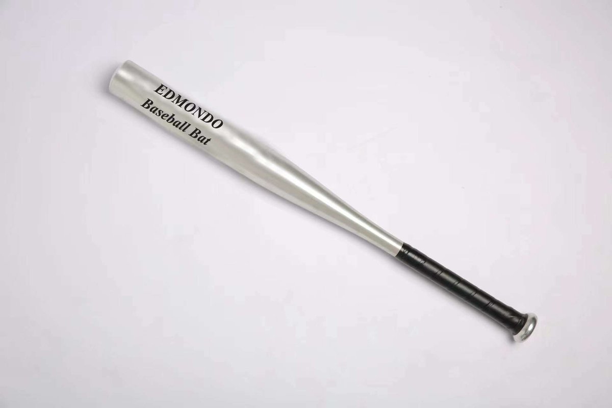EDMONDO Honkbalknuppel - Honkbal Knuppel - Aluminium - 72 cm - Zilver/Zwart