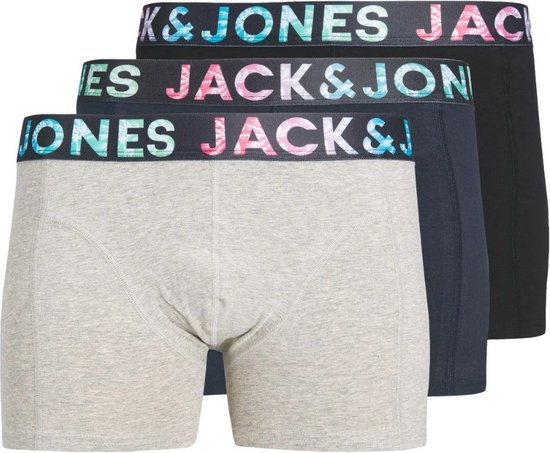Jack&Jones Heren 3-Pack Trunks Black Navy Blazer LGM XL