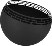 Esschert-Design-Vuurplaats-bolvormig-strepen-zwart