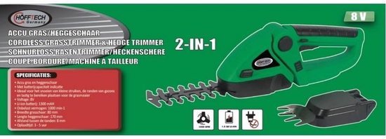 Hofftech Accu Gras/ heggenschaar 8V Li-ion - 1300 mAh van Merkloos	 — afbeelding 3