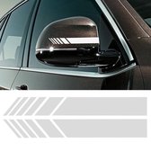 Auto spiegel stickers - 2 Stuks - reflecterende tape - Wit