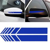 Auto spiegel stickers - 2 Stuks - reflecterende tape - Blauw