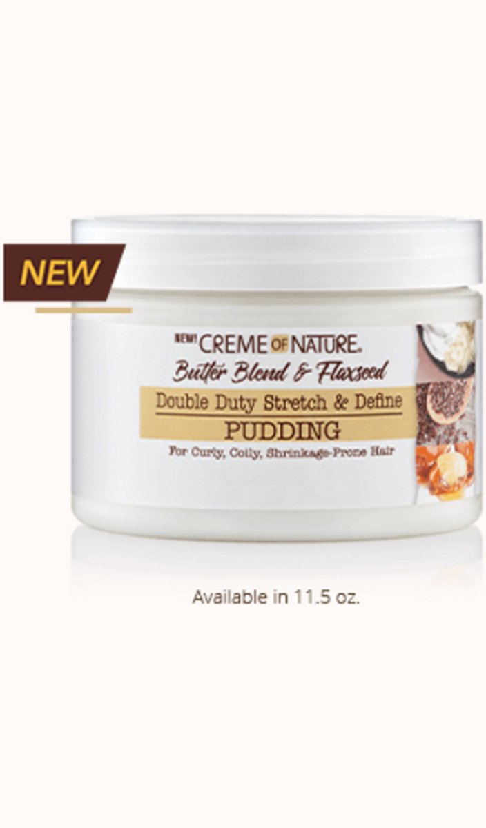 creme of nature butter blend & flaxseed pudding
