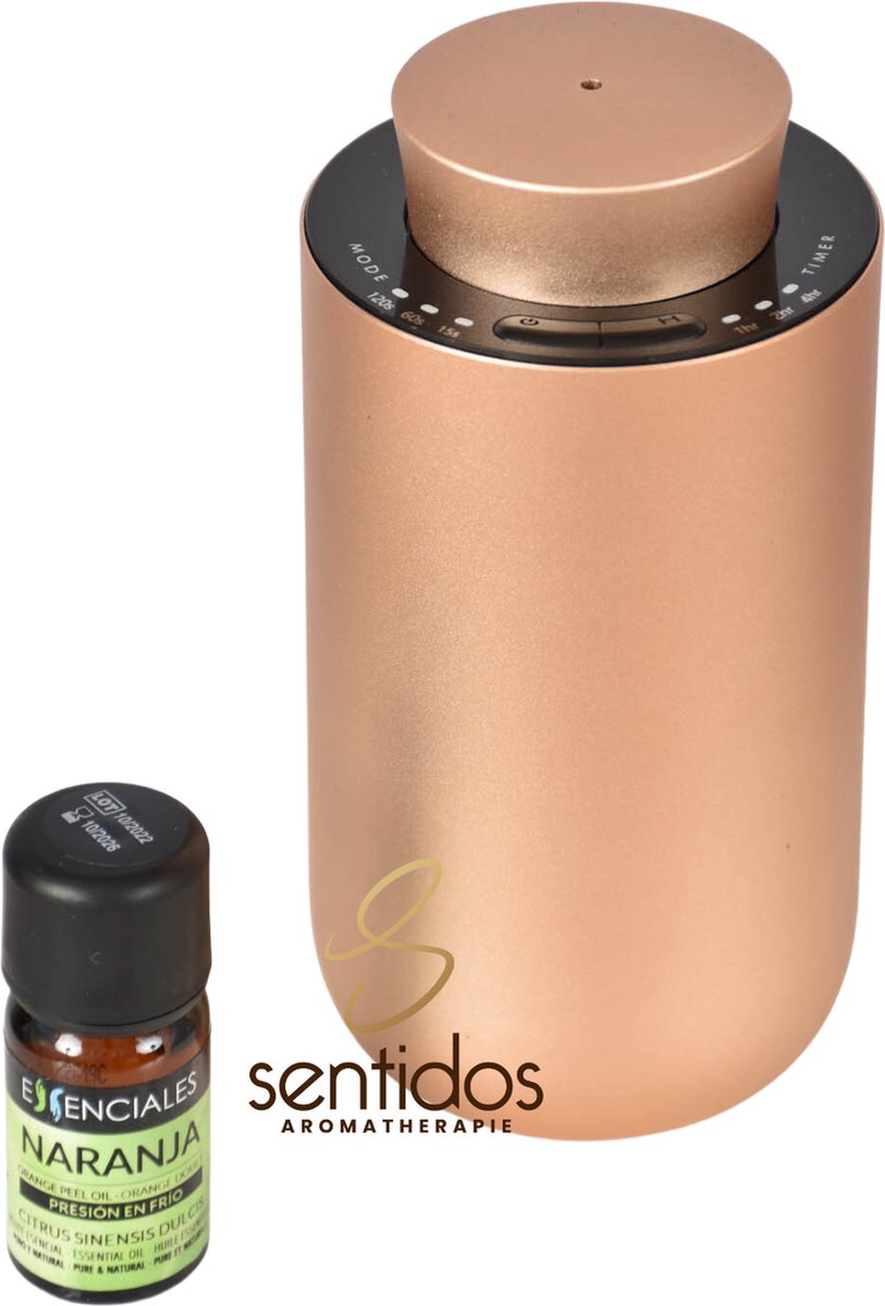 Sentidos aroma diffuser waterloos champagne - incl. 1x Etherische Olie - USB oplaadbaar (incl kabel) - aromatherapie - geurverspreider – ipv geurstokjes !