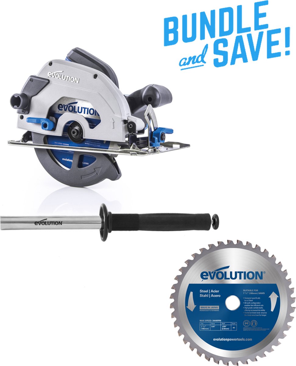 EVOLUTION - COMBOPACK S185CCSL + ZAAGBLAD IJZER + CYCLONE - DIA 185 MM - 1600W - 8KG