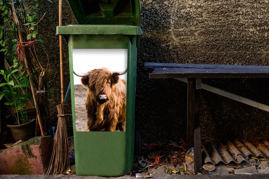 Sticker conteneur Scottish Highlander - Paysage - Vache - Marron - Animaux - Nature - 40x60 cm - Kliko sticker