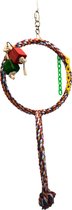 Speelgoed papegaai Double rope swing- parkieten speelgoed - papegaaienspeelgoed- 2 ronde touwen schommel