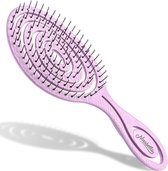 Ninabella Organische Ontklit Haarborstel voor Dames, Heren en Kinderen - Trekt niet aan het Haar - Stijlborstels voor Krullend, Steil en Nat Haar - Unieke Spiraal Haarborstel