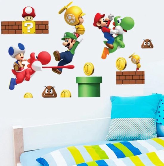 Muurstickers Wanddecoratie - Kinderen - Retro personages uit videogames - Muurdecoratie Voor Kinderkamer